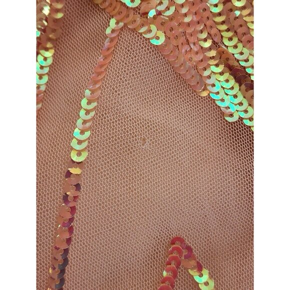 Bebe Mini Dress XS Peach Sequins Layered Mesh Coquette Hoco Ballerina Fairycore - Picture 16 of 16